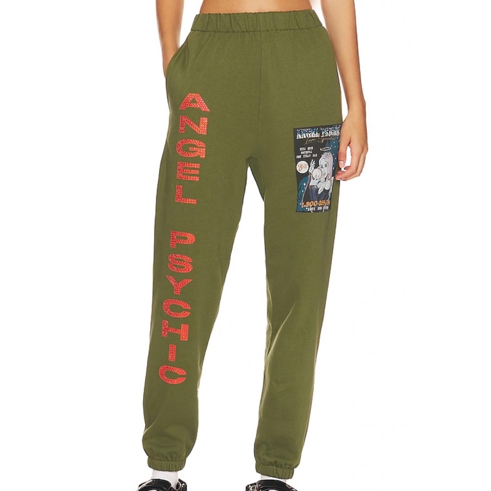 Boys Lie Olive Green Track Joggers with Red Logo